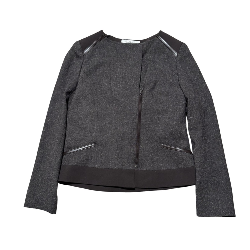 Un Jour Ailleurs Women's French Fashion Asymmetric Zip Jacket Size 6 - 18.5 x 23